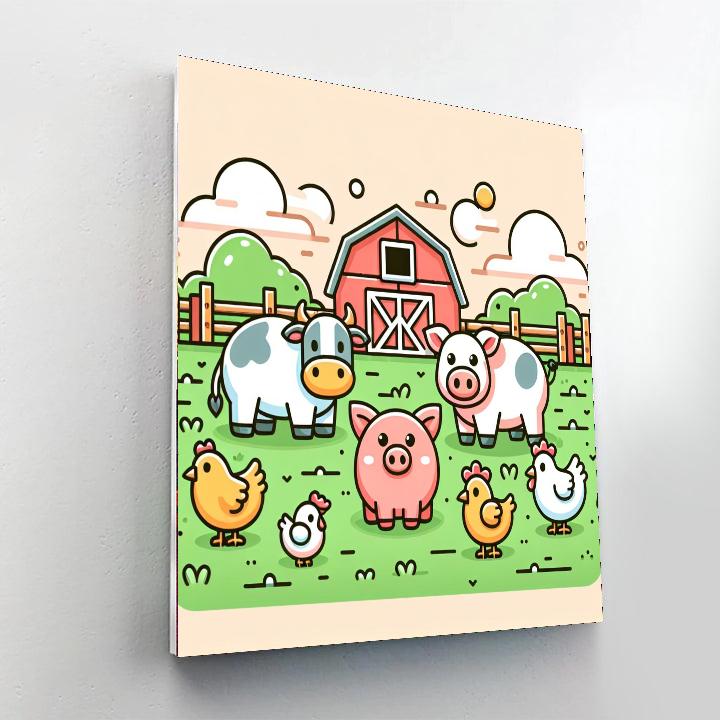 Frolicking Farm Painting By Numbers Kit
