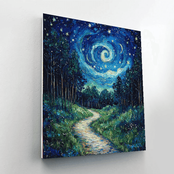 Vincent Van Gogh Inspired Starry Woodland Paths  Painting By Numbers Kit