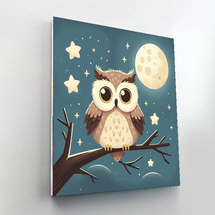 Starry Night Owl Paint By Numbers Art