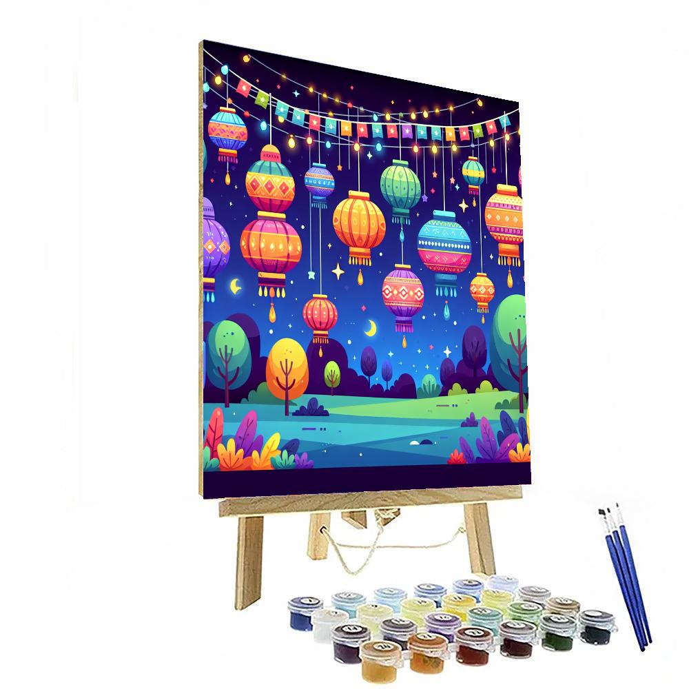 Summer Festival With Festive Lanterns Paint By Numbers Kits