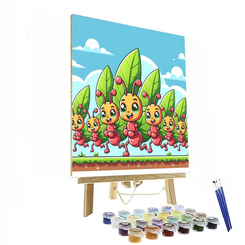 Energetic Little Ants Paint By Numbers Art