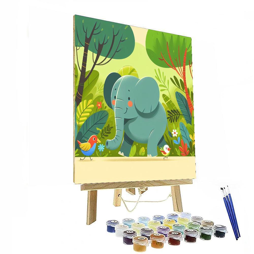 Courageous Elephant's Jungle Journey Paint By Numbers