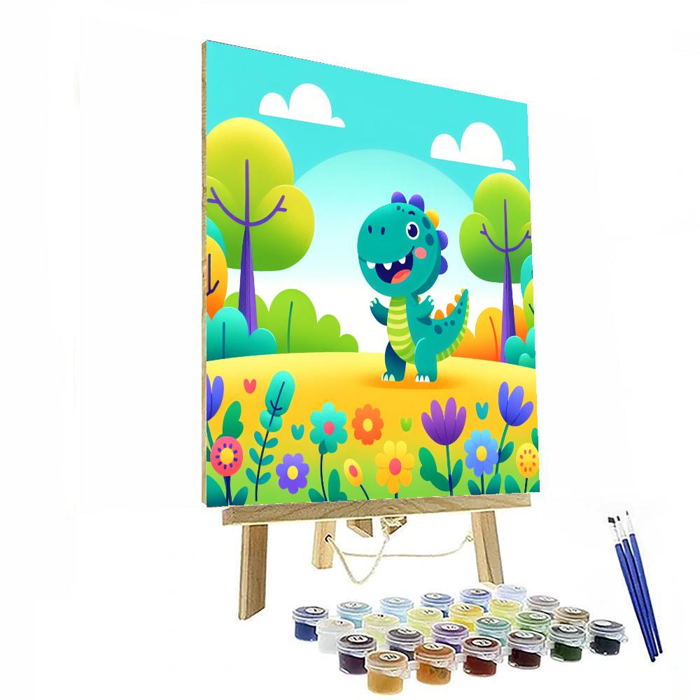 Adventure In Dino Park Paint By Numbers Art