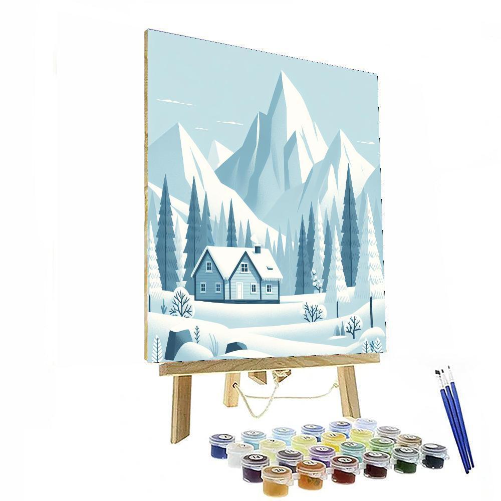 Nordic Winter Retreat Number Painting