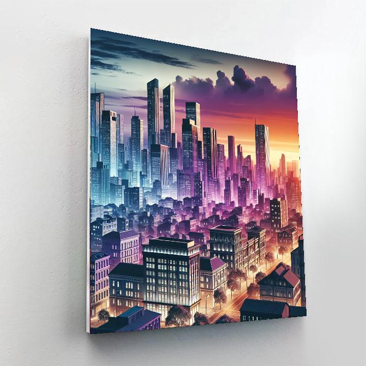 Chic Urban Sunset Painting Number Kit