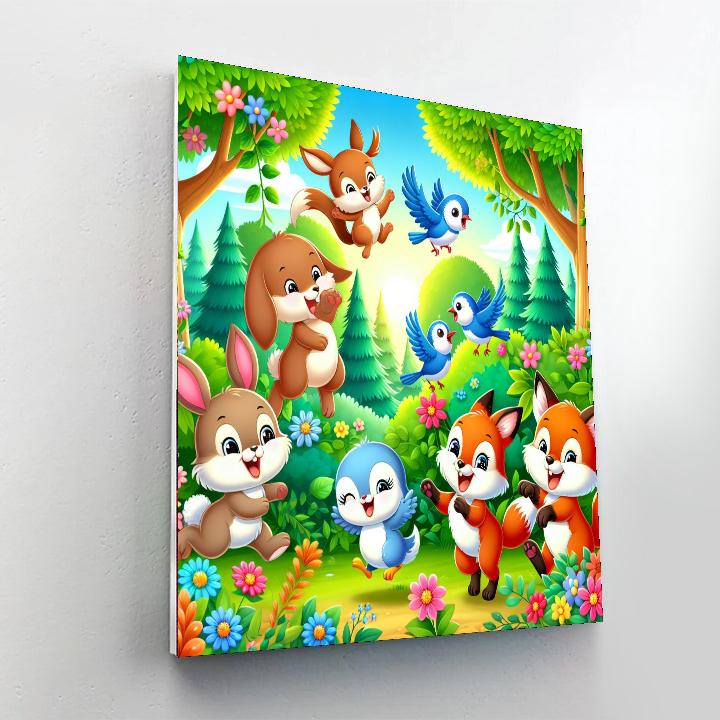 Cuddly Creatures In The Woods DIY Paint By Numbers