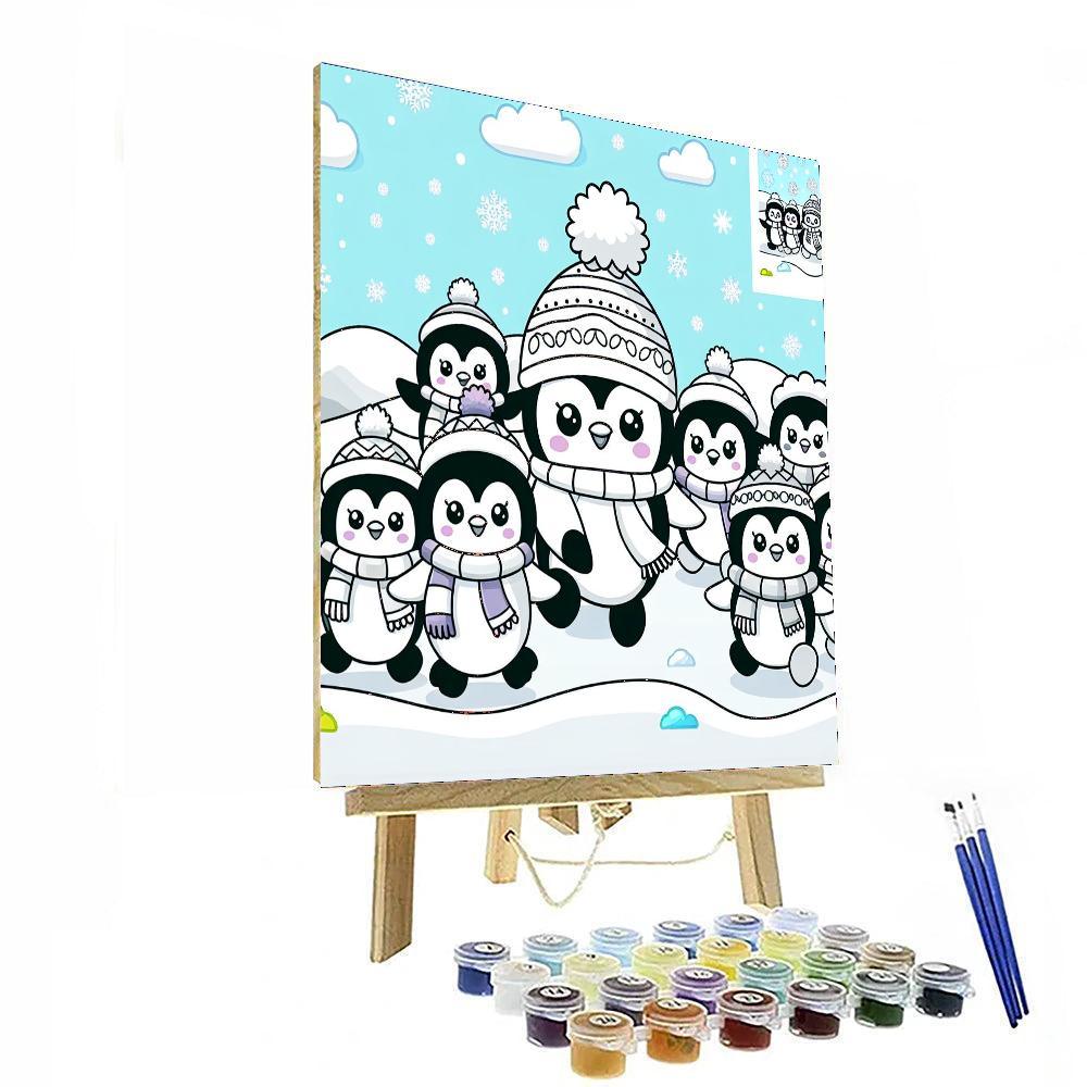 Silly Penguin Parade Numbered Painting Kits