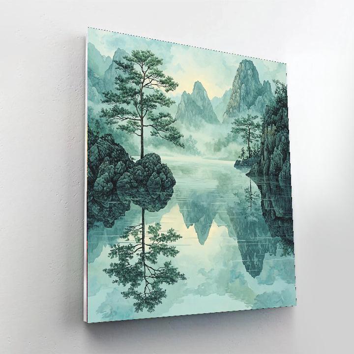 Zhao Mengfu Inspired The Serenity Of Reflections  Painting By Numbers Kit