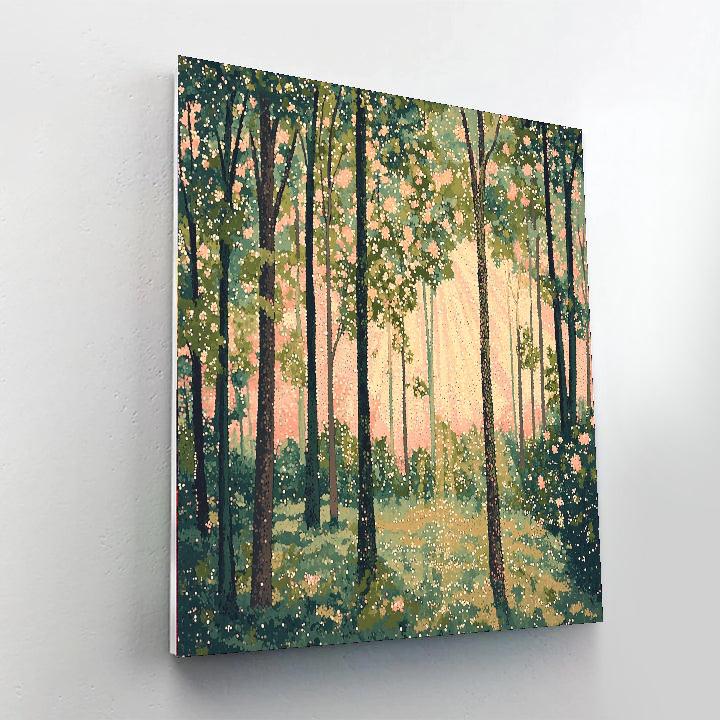 Georges Seurat Inspired Mystic Forest Dawn  Numbered Painting Kits