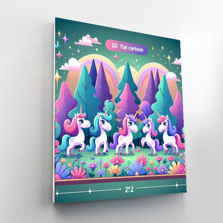 Magical Unicorns In The Enchanted Forest Paint By Numbers Kits