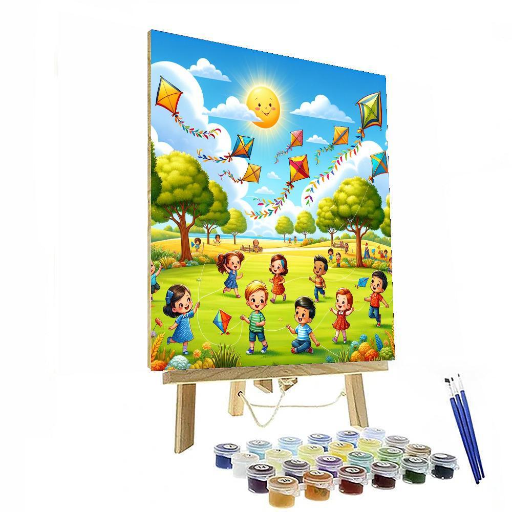 Joyful Kite Flying Adventure Paint By Numbers