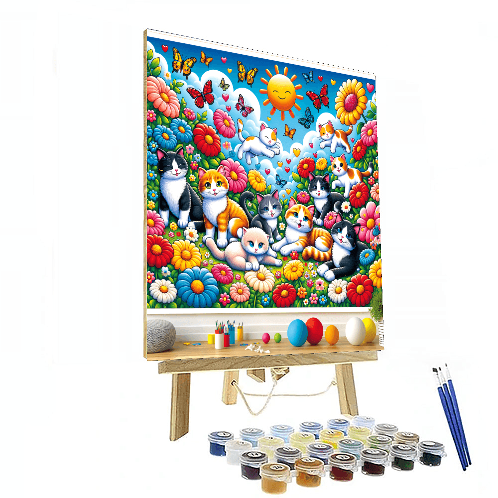 Whimsical Cat Wonderland - DIY Painting By Numbers Kit