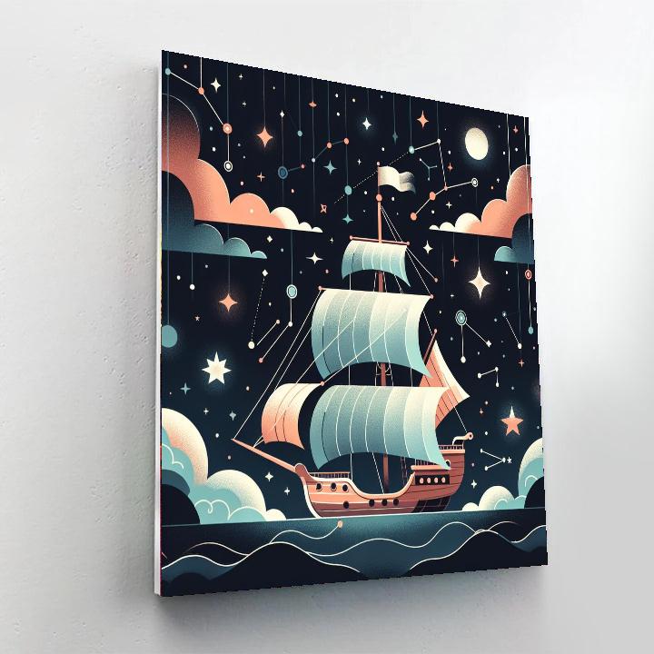 Mystical Night Sky Voyage Paint By Numbers Art