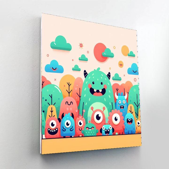 Adventure With Monsters Paint By Numbers Art
