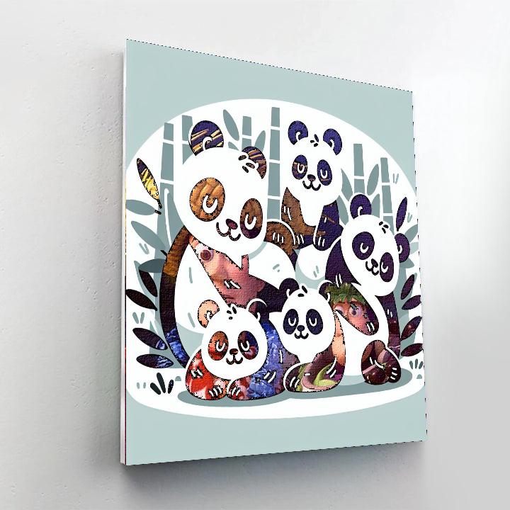 Panda Parade Paint By Numbers Art