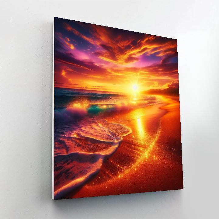 Vibrant Beach Sunset Painting By Numbers Kit