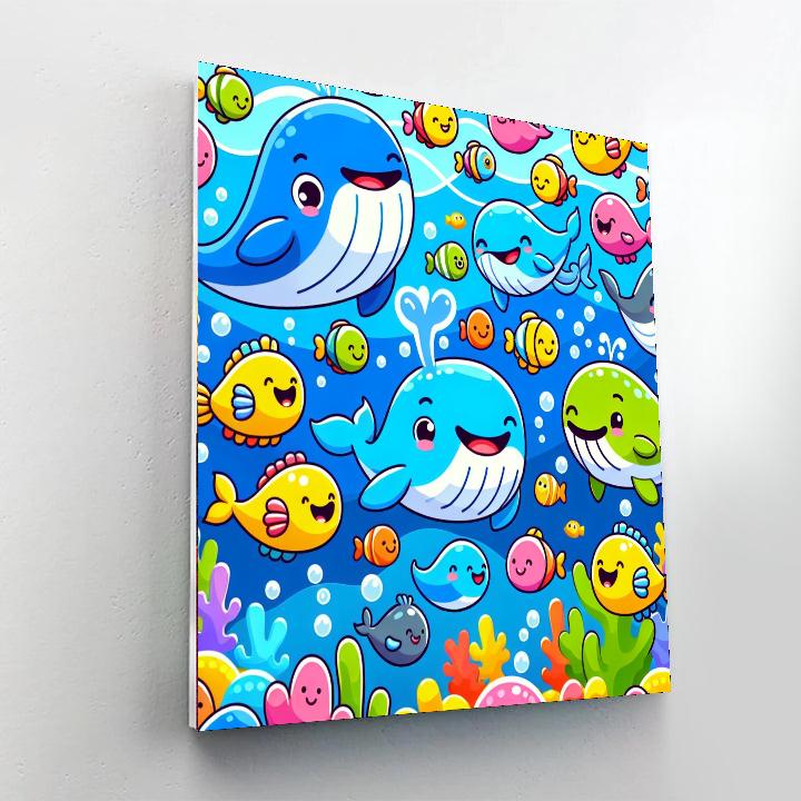Charming Whales Painting Number Kit