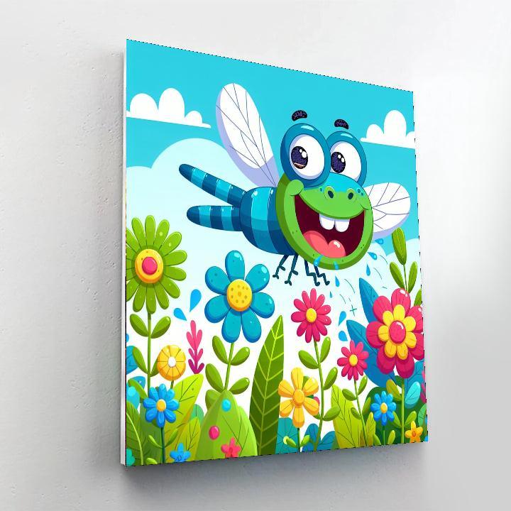 Giggling Dragonfly DIY Paint By Numbers