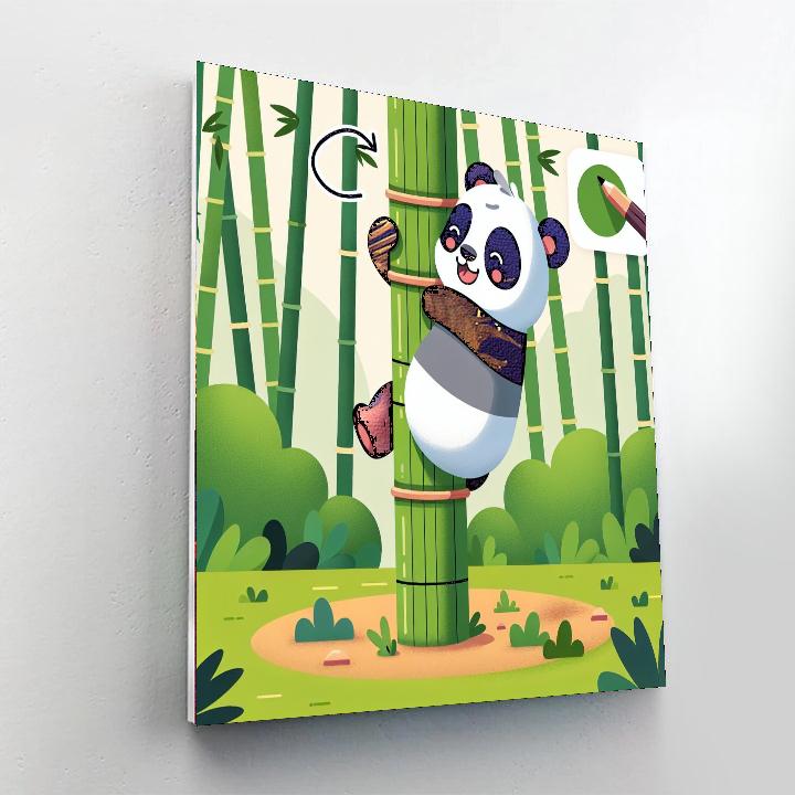 Panda's Bamboo Playground Paint By Numbers