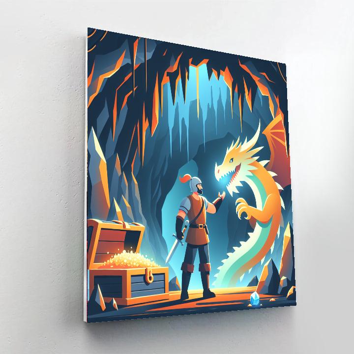 Knightly Quest In Dragon's Cave Paint By Numbers Kits