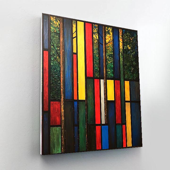 Piet Mondrian Inspired Dreamy Abstract Forest  Paint By Numbers