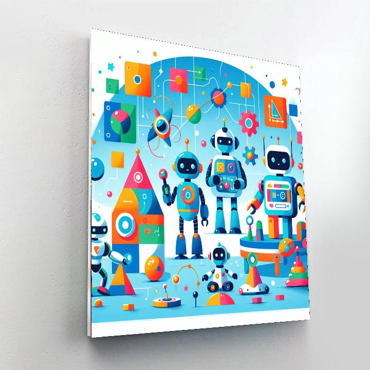 Robot Playtime DIY Paint By Numbers