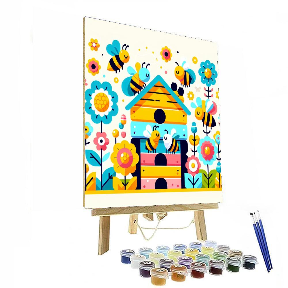 Buzzy Bee Bungalow Number Painting