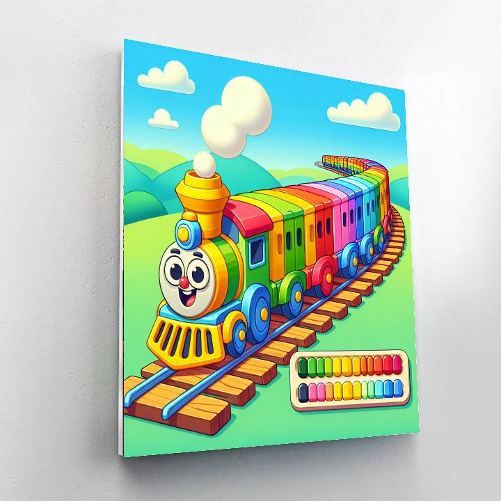 Cheerful Train DIY Paint By Numbers