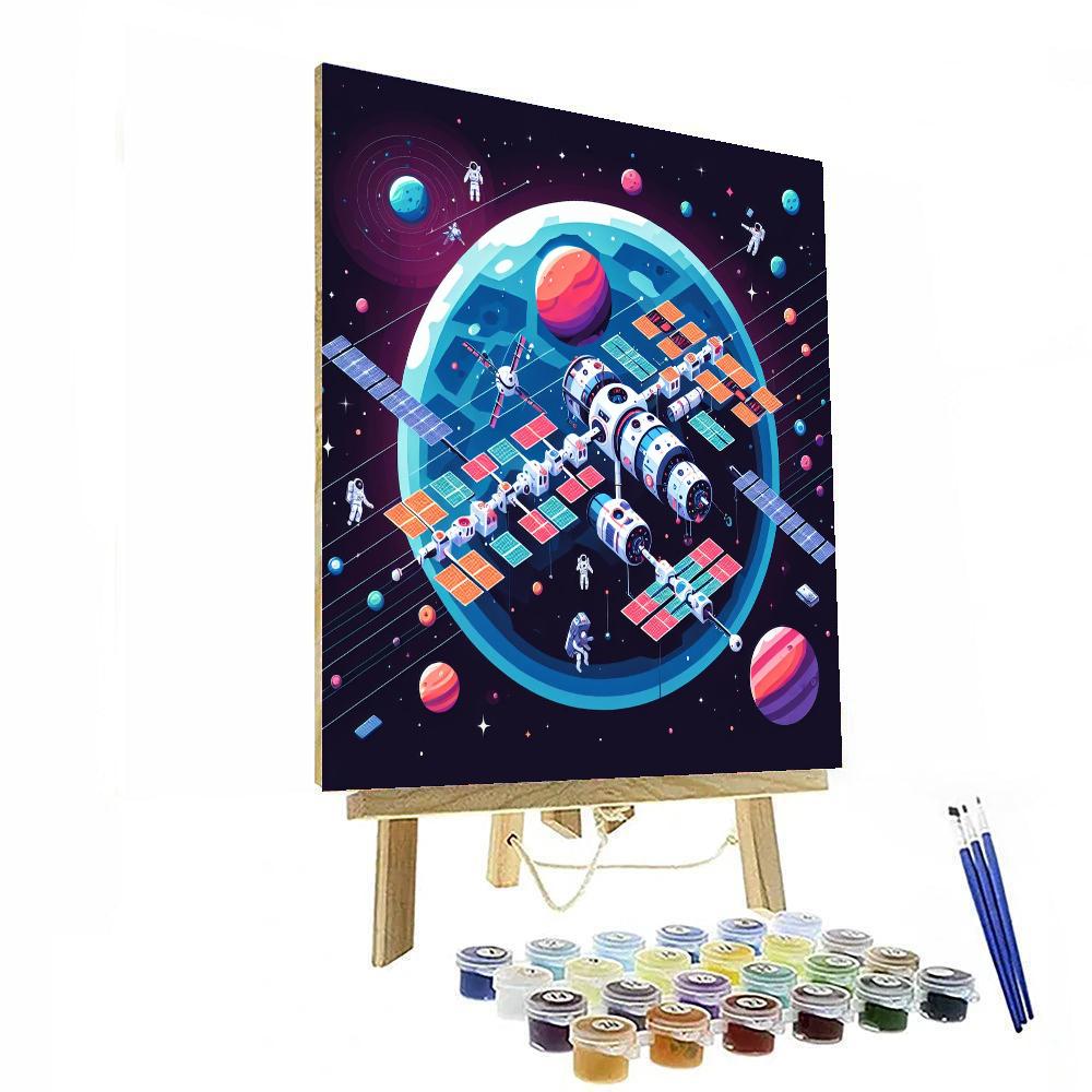 Outer Space Station Painting By Numbers Kit