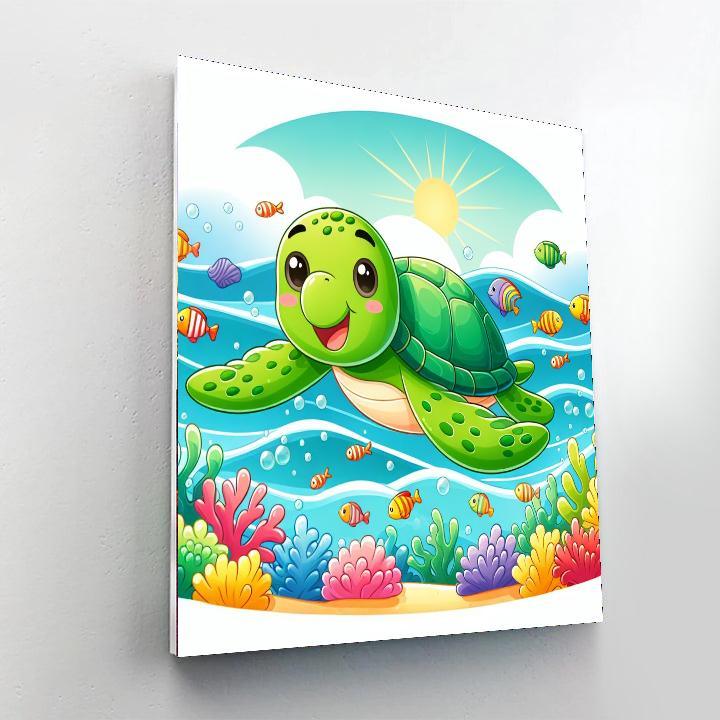 Adventurous Sea Turtle Paint By Number
