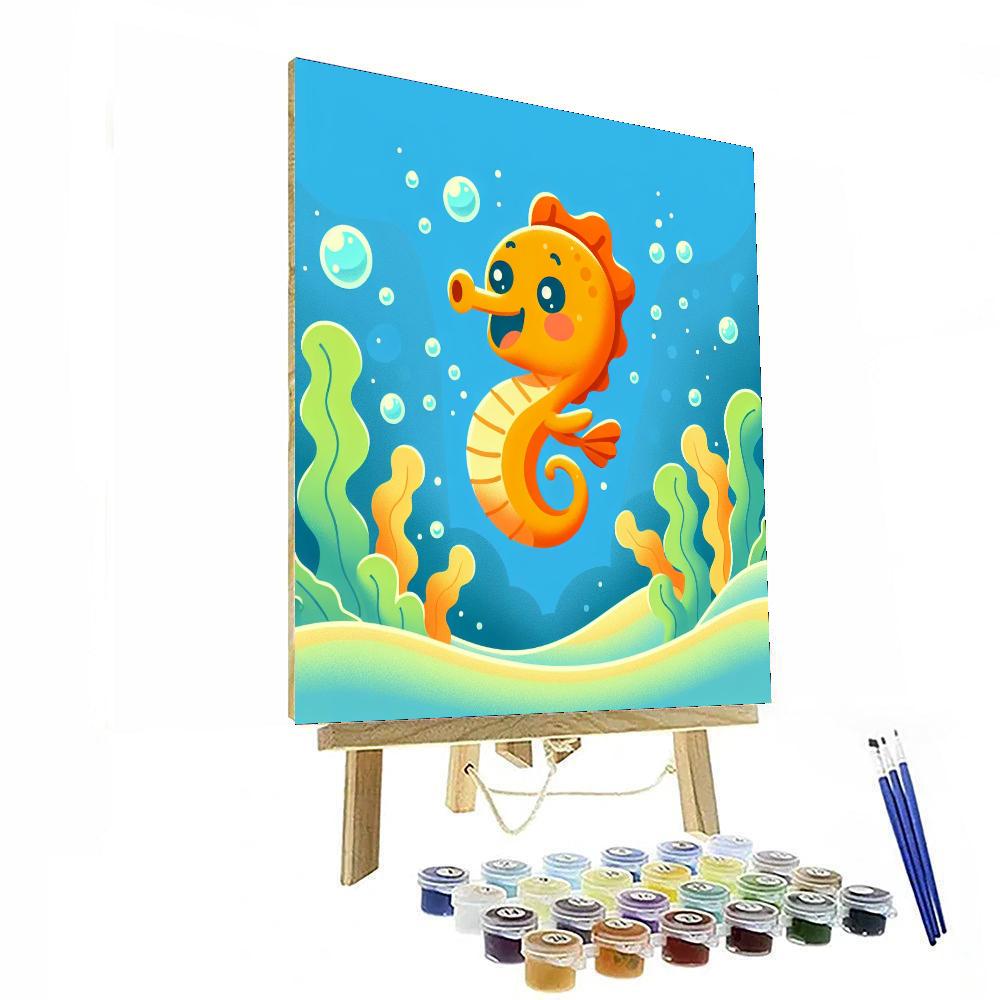 Excited Seahorse Painting By Numbers Kit