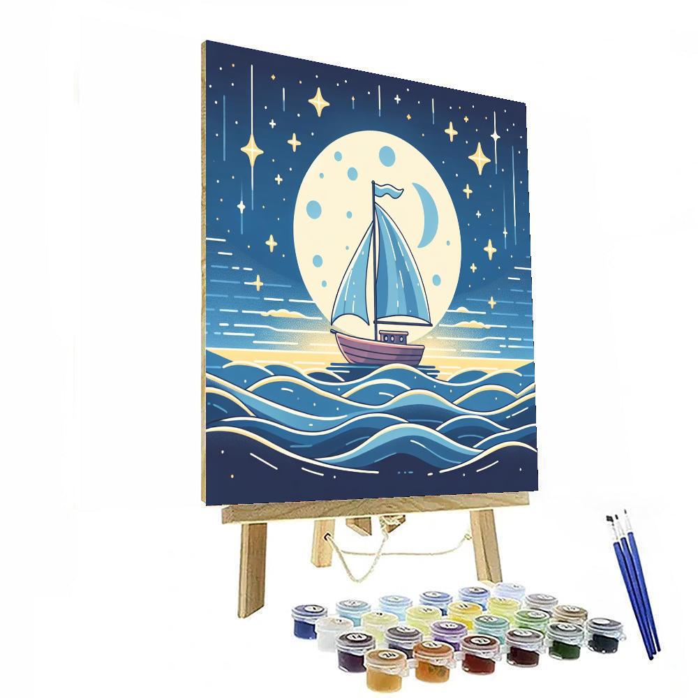 Moonlit Mariner's Tale Number Painting