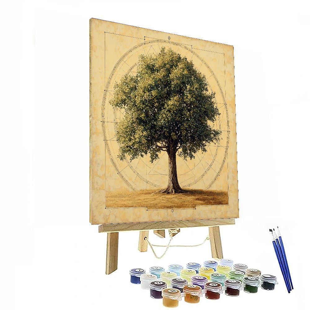 Leonardo Da Vinci Inspired Eternal Arboreal Elegance  Numbered Painting Kits