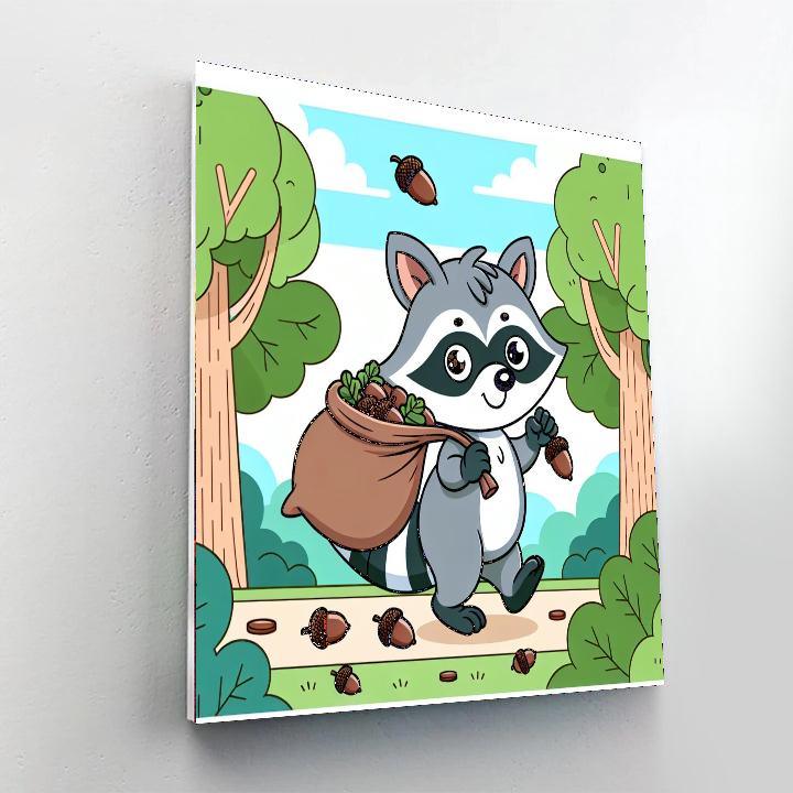 Clever Raccoon Heist Painting Number Kit