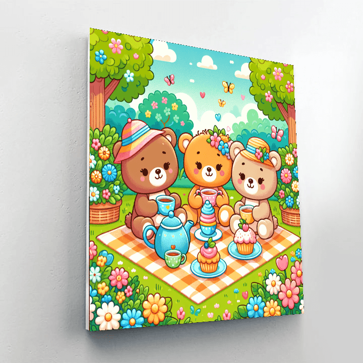 Teddy Bear's Tea Party Painting By Numbers Kit