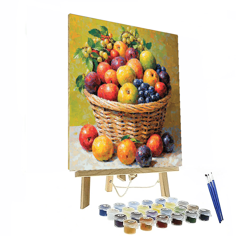 Paul Cezanne Inspired Vibrant Fruit Basket Delight - DIY Painting By Numbers Kit