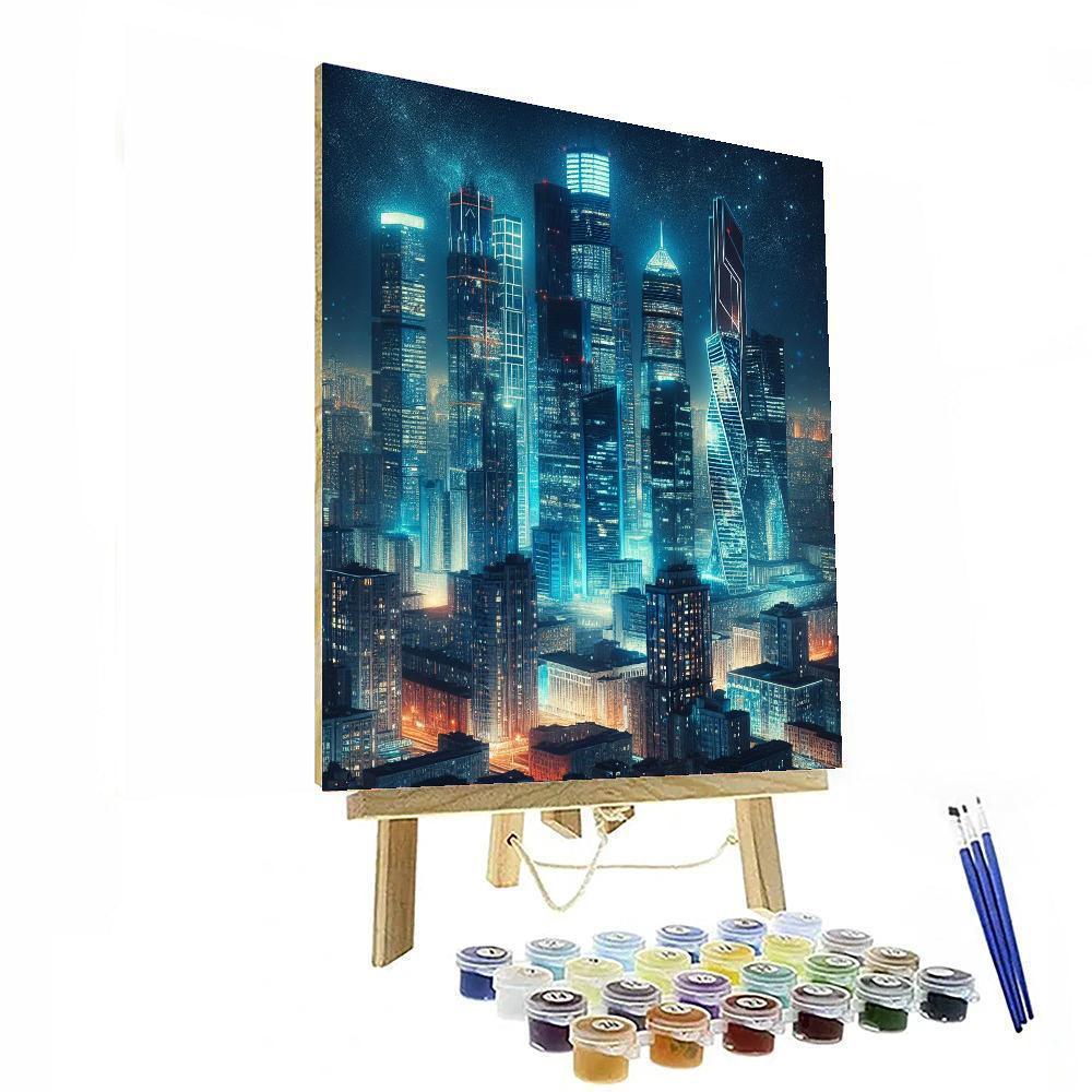Urban Night Skyline Paint By Number