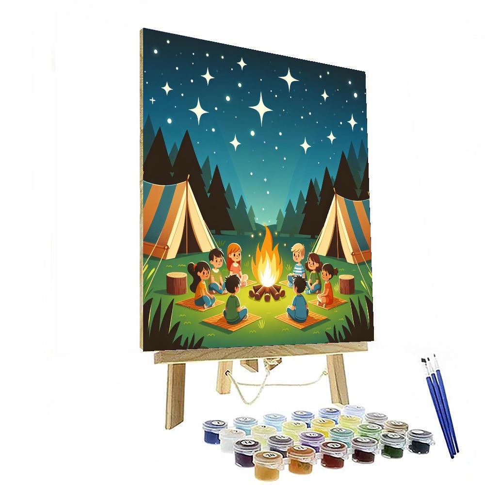 Cozy Campfire Adventure Paint By Numbers Art
