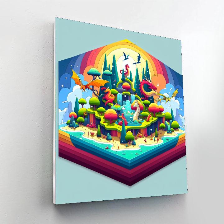 Enchanted Island Adventure Painting By Numbers Kit