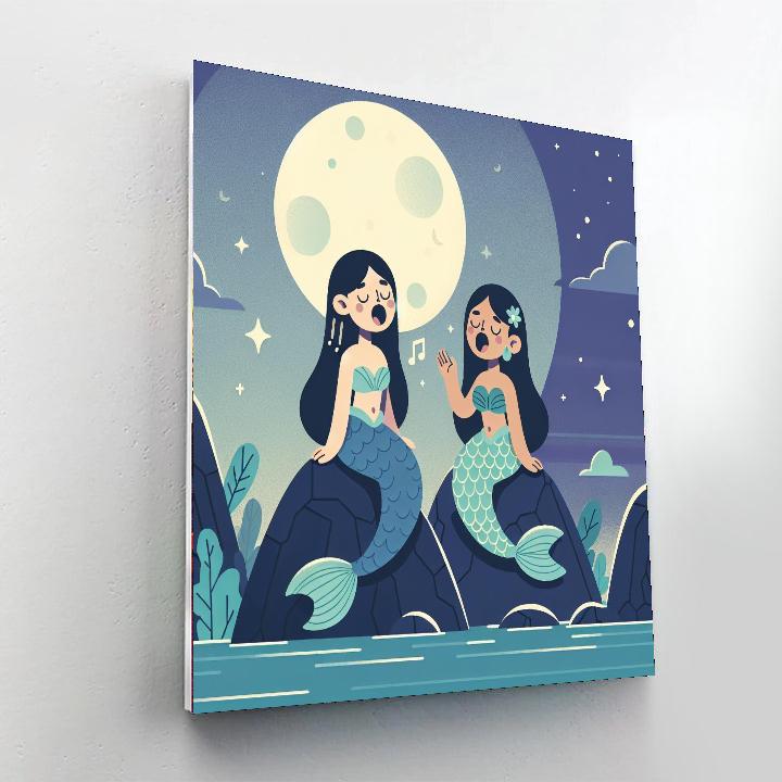 Moonlit Mermaid Serenade Paint By Numbers Art
