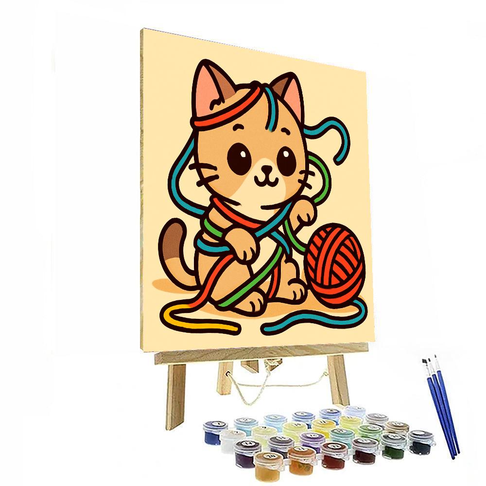 Mischievous Kitten Adventures DIY Paint By Numbers