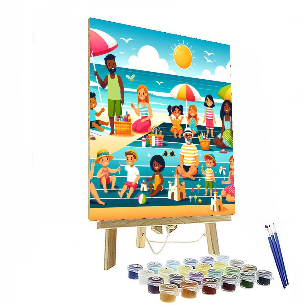 Seaside Adventure Picnic Paint By Numbers Art