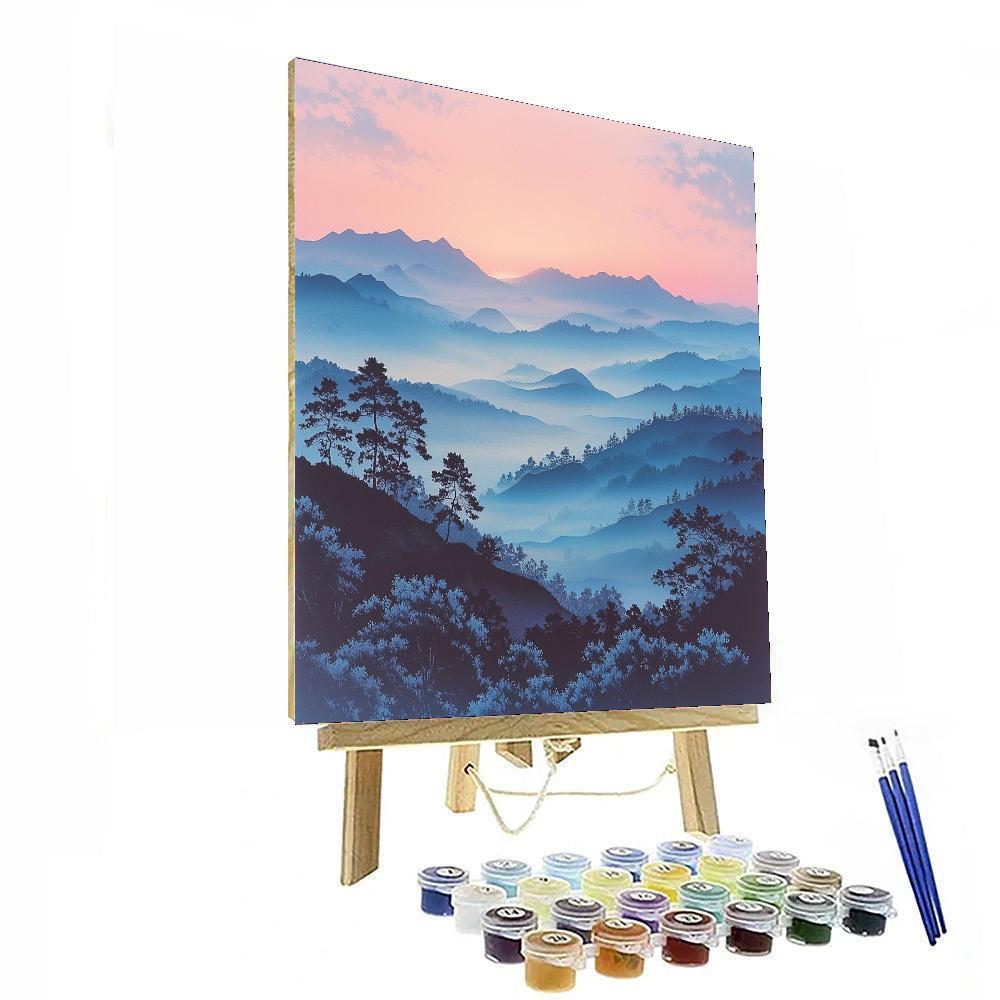 Utagawa Hiroshige Inspired Echoes Of Dawn Light  Number Painting