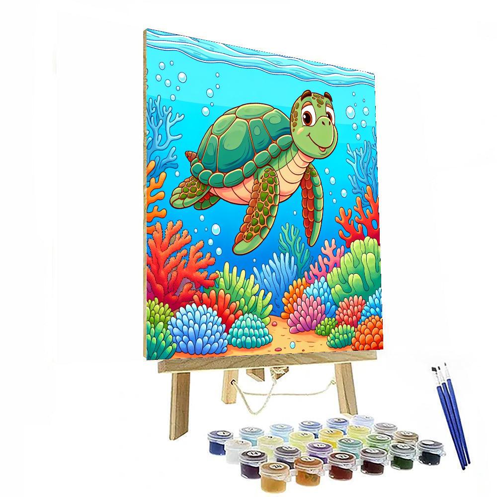 Turtle's Underwater Expedition Paint By Numbers