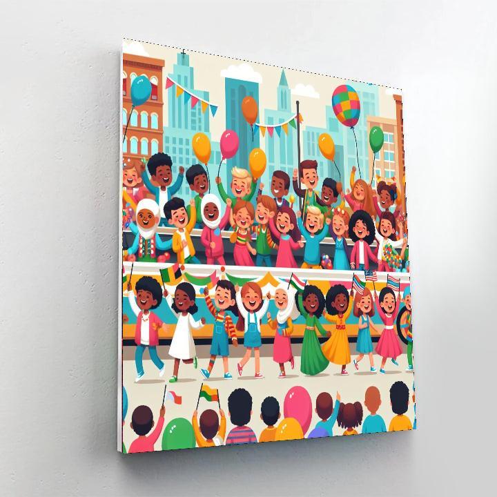 Lively City Parade Painting By Numbers Kit