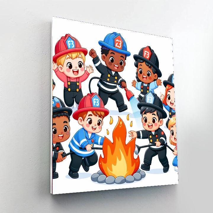Friendly Firefighters Brigade Numbered Painting Kits
