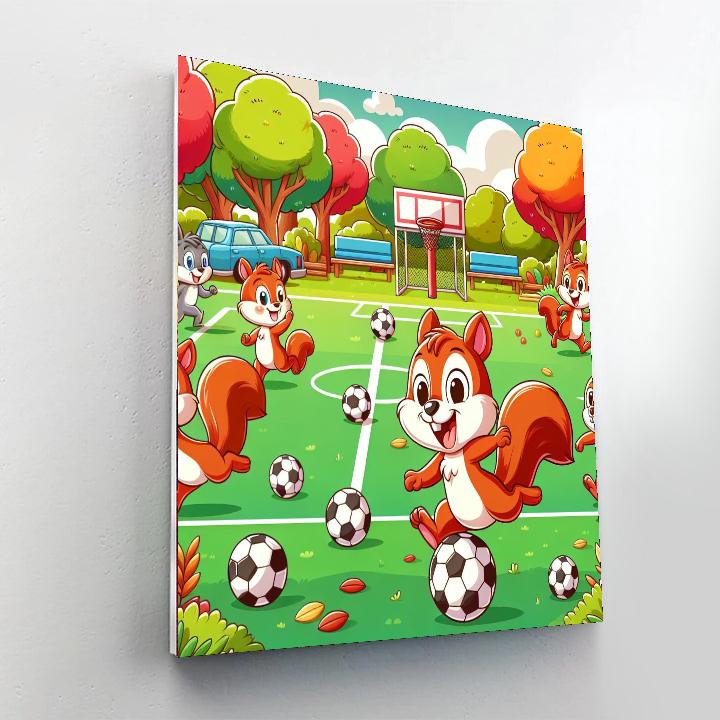 Sporty Squirrels Painting Number Kit