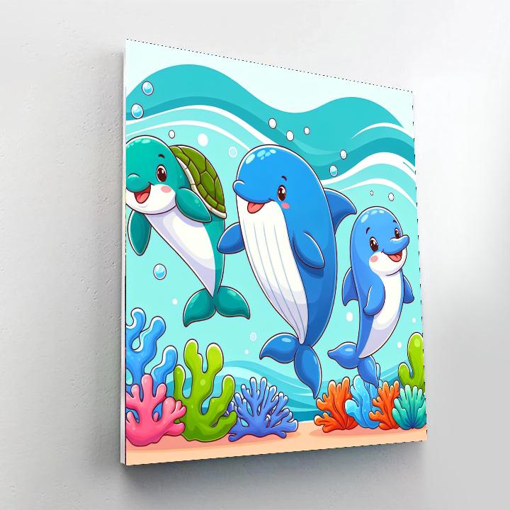 Vibrant Ocean Journey Number Painting