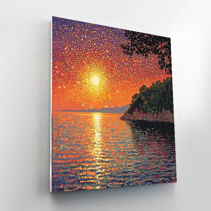 Georges Seurat Inspired Radiant Sunset Mirage  Painting Number Kit