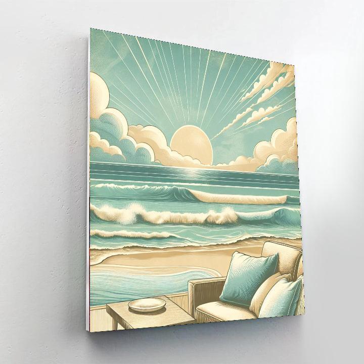 Serene Beach Oasis Paint By Numbers Art